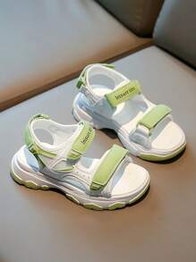 女童纯色底凉鞋，儿童沙滩鞋，夏季女童厚底凉鞋，中大童学生沙滩凉鞋 - 綠色 - 查看 5