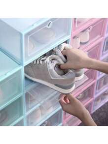 Caja de PLASTICO CON 6 PIEZAS, almacenamiento Plegable transparente para zapatos - Multicolor - Ver 6