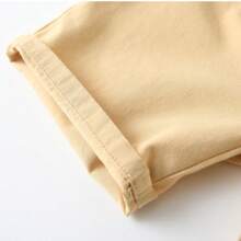 男童卡通图案松紧腰宽松休闲短裤 - 卡其色 - 查看 7