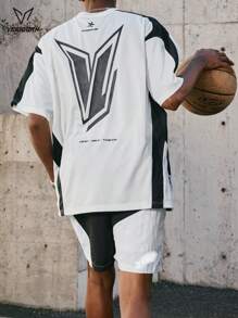 veidoorn 1 件男士运动 T 恤 - 透气涤纶，圆领，短袖，适合篮球和运动 - 夏季休闲装 [Q2005]