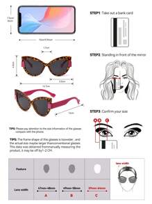 Polarized Sunglasses For Men & Women, Retro Leopard Print Cat Eye Frame Plastic Fashion Sunglasses, Classic Decoration Outdoor Sports Cycling Glasses, Suitable For Travel, Beach, Driving, Fishing, Summer UV Protection Fashionable Shade Elegant Outfit Family Outings Travel Vacation Holiday For Summer Beach Vacation,Outdoor,Travel - Multicolor - View 7