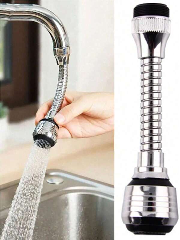 1 pièce Rallonge de robinet rotative à 360° créative avec 2 modes - plus longue, pivotante, buse anti-éclaboussures pour une économie d'eau améliorée en cuisine !