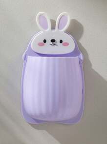 1/2/4pcs Rabbit Cartoon Storage Box Suitable For Easter Children's Bath Products Storage Rack No-Drill Children's Toothbrush And Toothpaste Home Storage