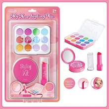1 pezzo Set di giocattoli cosmetici da gioco per bambine, giocattoli di trucco per il ruolo di principessa, set di trucco portatile per principessa, adatto per bambine di 3-8 anni, ottimo regalo per compleanni (non cosmetici veri)