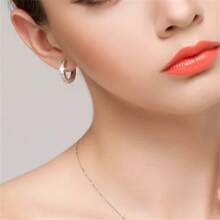 1 Pair Elegant Women's Earrings, Fashion Simple Rhinestone Hoop Earrings, Suitable For Daily Casual Accessories, Jewelry Gift