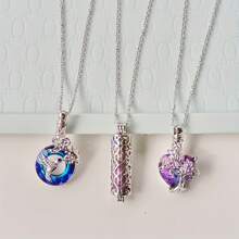 3pcs Tree Of Life Cremation Jewelry Heart Urn Necklaces For Ashes For Women Stainless Steel Cylinder Urn Locket For Human Ashes Holder Memorial Keepsake Pendant - Style-1 - View 4