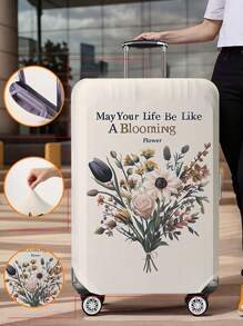 植物和花卉图案行李箱盖 18-32 英寸灵活行李箱盖，适用于 18-32 英寸行李箱盖防刮保护器行李箱保护器行李箱盖保护罩防尘罩行李箱防尘罩旅行配件返校、学校用品、返校书包、学校配件、学校用品 - 彩色 - 查看 28