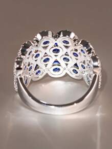 1pc Exquisite Cubic Zirconia Ring, Suitable For Women, Can Be Used As Wedding, Valentine's Day Gift, Jewelry, Gift For Mom, Mother, Mother's Day - 1# - View 3