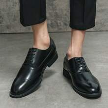 Slip-On Loafers For Men, Casual Leather Flat Shoes, Black Shoe, Korean Style British Leisure Driving Sneakers - Black - View 10