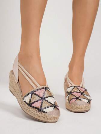 Halloween Bohemian Elegant Women's Shoes, Gold High Heel Sandals, Black High Heels, Gold Glitter Wedge Sandals, Summer Sandals 2025 New Commuting Fashion Minimalist Casual Pink Apricot High Heels, Comfortable Platform Closed Toe Shoes, Navy Blue High Heels, Woven Bottom Fringe Women High Heels, Thick Heel Fisherman Shoes Suitable For Dates And Shopping, Women Platform Sandals