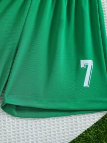 [Custom-Made] 2pcs Ronaldo Casual Sports Training Quick-Dry Short Sleeve Sportswear Set, No.7, Suitable For Football, Sports, Daily Wear, Customized Name Stylish, Fashion, Hipster, Casual, Minimal Chic Personalized, Customized, Custom, Unique Guy Costumes, Capsule Wardrobe, Boy Basic/Street Style Ideal Gifts For Him Boyfriend, Family, Friends For Birthdays, For Vacation/Holiday, For School/Competition, For Sports/Climbing
