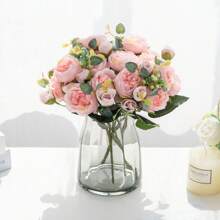 1PC/3PCS Artificial Peony Flowers Silk Bouquets Fake Plants For Spring Wedding Vase For Home Dining Room Bedroom Decorations, Festival Birthday Party Accessories, Outdoor Garden Decorations Gifts Graduation