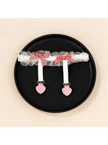 1 件蕾丝蝴蝶结吊袜带腿部配饰