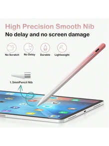 Lápiz stylus capacitivo universal para smartphones y tablets, lápiz táctil activo con 2 puntas de repuesto, compatible con Android y Apple iPad, con toque preciso y escritura fluida, stylus de alta gama (no apto para pantallas resistivas o electromagnéticas)