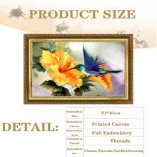 SNA 2025 Kit de cusut în cruce cu imprimeu de flori galbene, păsări, stil nou, cadou en-gros pentru adulți, păsări mici, flori și plante, kit DIY, artizanat, kit de broderie brodat, kituri de cusut în cruce, kit de croșetat, kit de ace de perforat, accesorii de cusut, kit de cusut, ață de brodat, kit de artizanat, materiale de cusut, model de cusut, consumabile de croșetat, kit de broderie, model de cusut pentru începători.