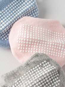 1/3/6 Pairs Plain Color Anti-Slip Infant & Toddler Floor Socks - Boys & Girls, Soft Dotted Grip Socks For Playmat, Trampoline, Indoor Crawling/Walking, Suitable For Daily Wear - Multicolor - View 3