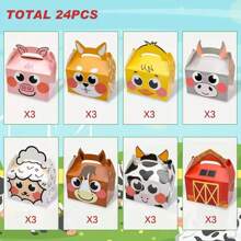 8 Stück/16 Stück/24 Stück Bauernhof Tiere Zoo Party Geschenkboxen, kreative Tier-Mottoparty Geschenkboxen, wiederverwendbare Papier Verpackung für Süßigkeiten, Schokolade, Party Geschenke, Geburtstag und Weihnachten, Hochzeitsdekoration Geschenkboxen, geeignet für Geburtstagsparties und Feiern