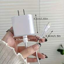 5件套酒红色心形保护壳 适用于Apple 18-20W充电器、数据线保护套