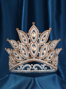 环球小姐“向善力量”皇冠闪亮水钻头饰全圆大皇冠可调节新娘婚礼派对大皇冠情人节配饰