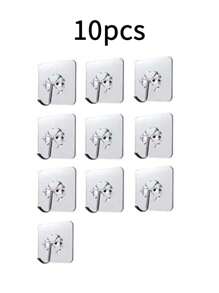 10/50/100pcs Reliable No-Drill Multi-Purpose Hooks, Easy Install For Home, Kitchen, Bathroom, Bedroom, Office - Over The Door Hooks, Wardrobe Hooks
