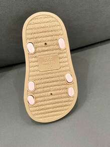 1 双女孩镂空设计可爱淑女风格 PVC 粉色凉鞋，适合夏季度假 - 粉色 - 查看 6