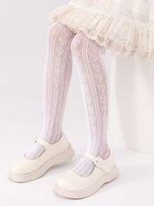 1pc Girls Comfortable And Breathable Vertical Striped Lolita Fishnet Tights, Suitable For Fashion, Daily Wear, Dance, Party - Multicolor - View 19