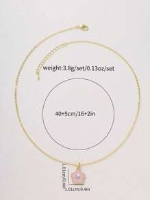 1pc Minimalist Versatile 5-Petal Zirconia Stone Necklace, Gift For Women, Date, Graduation