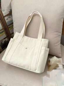 Large Capacity Tote Canvas Bag To Go To Work Highly Attractive Level Commute Everything Arts Student Book Shoulder Cloth Bag - Beige - View 5