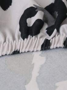 1pc Leopard Print Armless Sofa Bed Cover, Elastic Sofa Cover, Furniture Protective Cover Suitable For Bedroom, Office, Living Room, Home Decoration