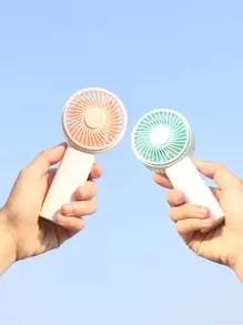 AOYI 1pc Rechargeable Portable Handheld Mini Fan With 3 Wind Speeds, Minimalist Design With Lanyard For Outdoor Use - Gradient - View 2