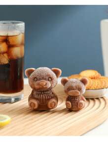 A Cute Bear Ice Cube Mold Silicone Ice Cube+Three-Dimensional Bear Shape Can Also Be Used For Beauty And Skin Care. Silicone Ice Roller Face And Eye Ice Roller, Silicone Beauty Ice Roller Skin Care Tool, Facial Massage Ice Mold Skin Care, Reusable Ice Roller To Reduce Swelling.