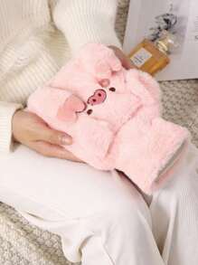1st Cartoon Animal Geborduurde Pluche Warmwaterkruik 400ml