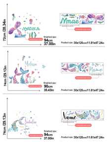 [Aangepaste kinderkamerdecoratie] Gepersonaliseerde muursticker met cartoon zeedieren + aangepaste babynaam als herdenkingssticker, geschikt voor kinderkamer, verjaardag, babyshower, kleuterschooldecoratie (verwijderbare sticker)
