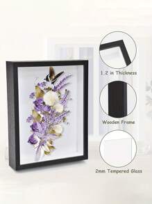 1 个 8 英寸 10 英寸 A4 暗盒相框，3D 展示盒木制相框 5 厘米深桌面墙壁相框，适用于纪念品、婚礼纪念品、工艺品、门票、照片