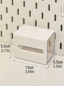 1pc White Wall Mounted Swab Storage Box & Transparent Clear Drawer Organizer For Bathroom Hair Accessories And Jewelries Home Bathroom Decor Summer Makeup Organizer
