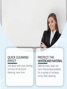 100ml Whiteboard Cleaner, Removes Stubborn Marks From Oil-Based Markers In Office & Classroom