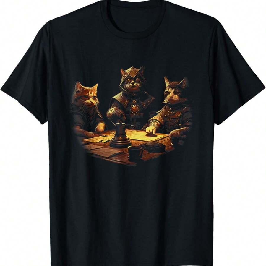 Cat Mom TShirts For Women & Vegan Tees Cats RPG Gaming Tabletop Games Funny RPG Gamer Cat Lovers T-Shirt, Small, Black