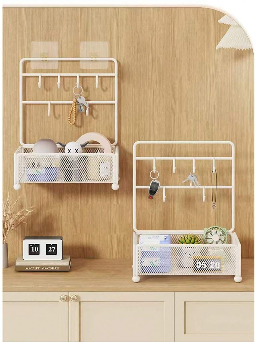 Caixa de armazenamento de chaves para varanda, suporte de armazenamento de mesa, organizador de máscaras para pendurar na porta de entrada, caixa de armazenamento para armário de sapatos (versões novas e antigas são enviadas aleatoriamente) - Multicolorido - Ver 1