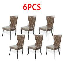 1/2/4/6pcs Plastic Chair Covers With Backrest, PVC Transparent Waterproof Chair Slipcover, Prevent Dust/Stain/Spillage For Kitchen, Party - White - View 11