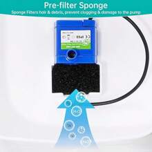 [6/8/10/16] 件替换预过滤海绵套装，适用于 80 盎司/2.5 升自动猫饮水器 - 黑色 - 查看 7