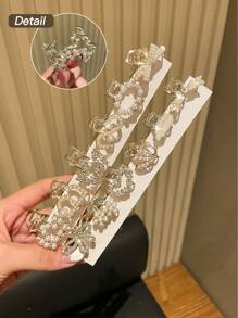 10件/套女士仿珍珠和水钻发夹发爪发夹发夹发夹发夹发夹秋冬发饰女士度假装女士 - 彩色 - 查看 7