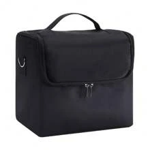 Large Makeup Train Case, 4 Trays Professional Nail Organizer Case For Nail Kits For For Nail Tools Jewelry MakeUp Brushes, Travel Makeup Organizer Bag With Adjustable Strap,Gifts For Women,Christmas Gifts,Gift Ideas For Women - Black - View 6