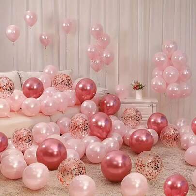 30pcs Pink Latex Balloons Set, 10/12 Inch, Suitable For Birthday, Wedding, Proposal, Anniversary And Other Occasions, Vivid Pink Party Decoration Gifts Graduation Birthday Decorations Party Decorations Bachelorette Decor Graduation Decorations Summer Beach Back To School School Supplies Room Decor
