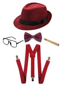 D EXCEED 5 PCS 1920s Costume Accessories Set For Women And Man Great Gatsby Party Hat Bowknot Prop Glasses Shoulder Strap Decoration Dance Party Halloween Holiday Decoration Gifts ﻿ Prom - Multicolor - View 12