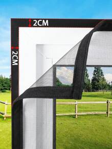 1-Pack Black, White & Gray Tricolor Window Screen, Rectangular Self-Adhesive Mesh With Zipper For Dustproof, Invisible Mosquito & Insect Protection, Perfect For Summer Home Use - Black - View 3