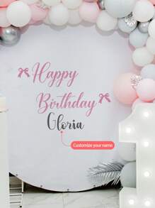 [可定制儿童房装饰] 个性化名字墙贴，卡通生日字母装饰贴纸 + 儿童房可定制纪念贴纸，可 DIY 婴儿名字、出生、幼儿园 100 天庆祝装饰（可移除贴纸）