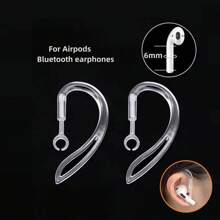 2pcs Transparent Earphone Anti-Lost Ear Hooks Compatible With Apple Bluetooth Earphones, Ear Hooks, Ear Clips, Ear Caps, Soft Silicone Rotatable & Adjustable, TPU Material, Can Be Reshaped After Hot Water Treatment - Transparent - View 9