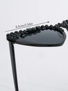 Women's Black Heart-Shaped Fashion Glasses, PC Frames, Hiking, Plastic Hinges, Fashion , Hip Hop Rock Style For Summer Beach Vacation,Outdoor,Travel