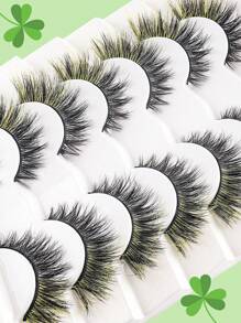 7Pairs Colorful Cat Eye Natural Look False Eyelashes - Colorful Cartoon Style Eyelashes With Wing Ends, D Curl 6-17mm, Soft & Comfortable For Everyday & Party Use, DIY Time-Saving, Easy To Apply & Reusable, Great Gift Idea, Handmade