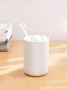 1 pieza Vaso de plástico para cepillo de dientes para el hogar, vaso de enjuague de unicolor simple, vaso portacepillos de dientes, vaso de baño de gran capacidad, decoración de baño para el hogar, decoración de otoño, de vuelta a la escuela